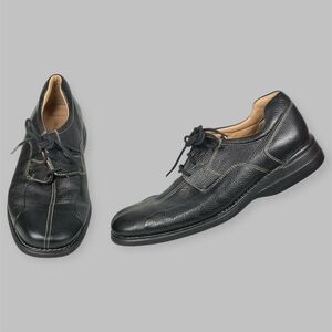 Johnston & Murphy Men's Size 10 Shuler Bicycle Black Leather Dress Shoe 20-7222